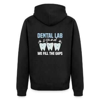 Dental technician Dental technician - Unisex Premium Organic Zip Hoodie - black - Back - Nico (187cm)