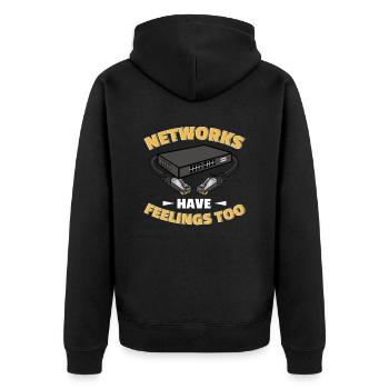 Network Administrator System Administrator Network - Unisex Premium Organic Zip Hoodie - black - Back - Nico (187cm)