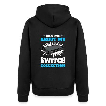 Network Administrator System Administrator Network - Unisex Premium Organic Zip Hoodie - black - Back - Nico (187cm)