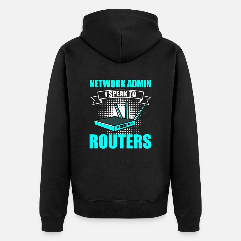 Netzwerkadministrator Systemadministrator Netzwerk - Unisex Premium Bio Zip Hoodie - Schwarz