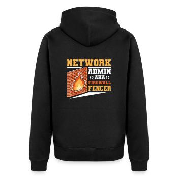 Netzwerkadministrator Systemadministrator Netzwerk - Unisex Premium Bio Zip Hoodie - Schwarz - Hinten - Nico (187cm)