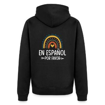 Spanish Teacher Maestra Bilingual Teacher - Unisex Premium Organic Zip Hoodie - black - Back - Nico (187cm)