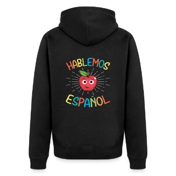 Spanish Teacher Maestra Bilingual Teacher - Unisex Premium Organic Zip Hoodie - black - Back - Nico (187cm)