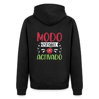 Spanish Teacher Maestra Bilingual Teacher - Unisex Premium Organic Zip Hoodie - black - Back - Nico (187cm)