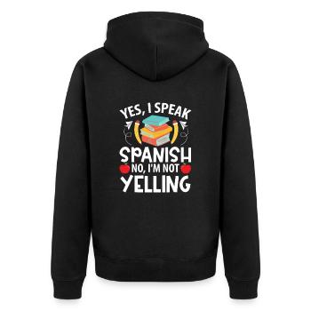 Spanish Teacher Maestra Bilingual Teacher - Unisex Premium Organic Zip Hoodie - black - Back - Nico (187cm)