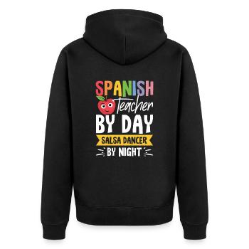Spanish Teacher Maestra Bilingual Teacher - Unisex Premium Organic Zip Hoodie - black - Back - Nico (187cm)