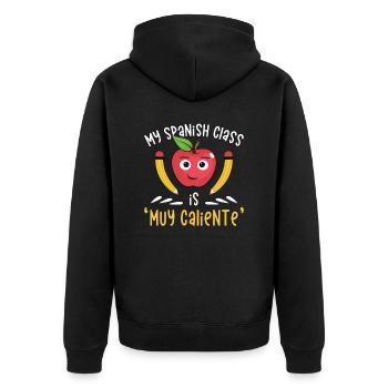 Spanish Teacher Maestra Bilingual Teacher - Unisex Premium Organic Zip Hoodie - black - Back - Nico (187cm)