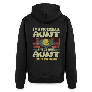 Im A Pickleball Aunt Like A Normal Aunt Pickleball - Veste à capuche bio Premium Unisexe - noir - Dos - Nico (187cm)
