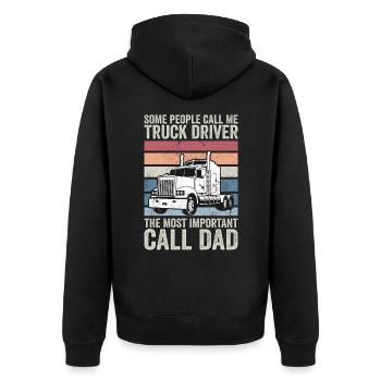 some people call me truck driver - Unisex Premium Organic Zip Hoodie - black - Back - Nico (187cm)