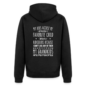 Meine Enkelkinder sind meine Lieblingsgroßmutter Oma - Unisex Premium Bio Zip Hoodie - Schwarz - Hinten - Nico (187cm)