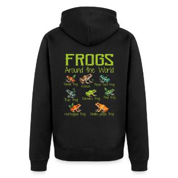 Frösche auf der ganzen Welt - Arten von Fröschen - Unisex Premium Bio Zip Hoodie - Schwarz - Hinten - Nico (187cm)