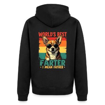 Worlds Best Farter Mean Father Fathers Day Dad Dog - Veste à capuche bio Premium Unisexe - noir - Dos - Nico (187cm)