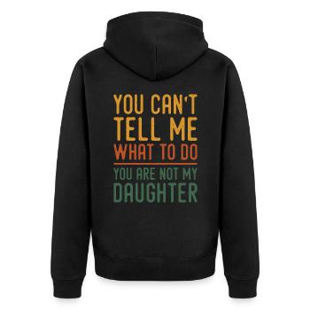 Funny Dad Tees Father Daddy Papa From Daughter Dad - Veste à capuche bio Premium Unisexe - noir - Dos - Nico (187cm)