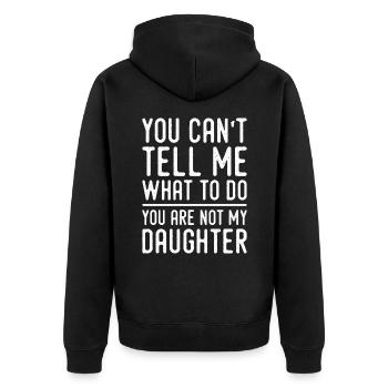 Funny Dad Tees Father Daddy Papa From Daughter Dad - Veste à capuche bio Premium Unisexe - noir - Dos - Nico (187cm)