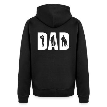 DAD VATI BESTER PAPA VATER LIEBEN PAPI SUPER MOTIV - Unisex Premium Bio Zip Hoodie - Schwarz - Hinten - Nico (187cm)