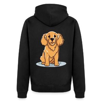 Niedliches Hundedesign für Hundebesitzer - Unisex Premium Bio Zip Hoodie - Schwarz - Hinten - Nico (187cm)