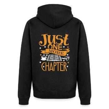 Reading Just One More Chapter Book Love - Unisex Premium Organic Zip Hoodie - black - Back - Nico (187cm)