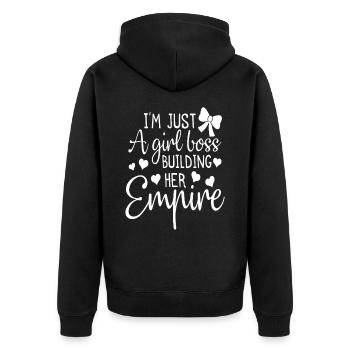 I am Just A Girl Building Her Empire - Unisex Premium Organic Zip Hoodie - black - Back - Nico (187cm)