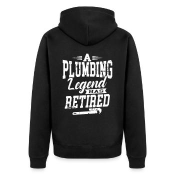 Plumber A Plumbing Legend - Unisex Premium Organic Zip Hoodie - black - Back - Nico (187cm)
