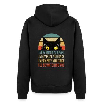 Chat Chaton Chats Chat Amant Chat Ami - Veste à capuche bio Premium Unisexe - noir - Dos - Nico (187cm)