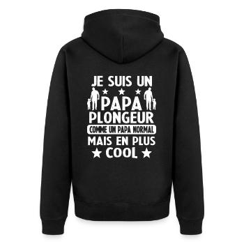 Un Papa Plongeur Comme Papa Normal Mais Plus Cool - Veste à capuche bio Premium Unisexe - noir - Dos - Nico (187cm)