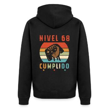 Niveau 68 complete - Veste à capuche bio Premium Unisexe - noir - Dos - Nico (187cm)