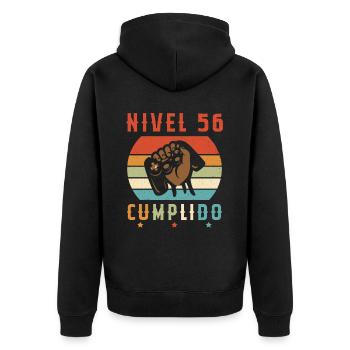 Niveau 56 complete - Veste à capuche bio Premium Unisexe - noir - Dos - Nico (187cm)