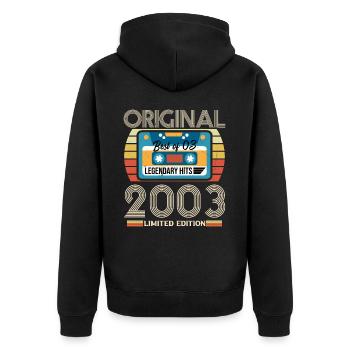 Cadeau D'anniversaire Vintage 2003 Original - Veste à capuche bio Premium Unisexe - noir - Dos - Nico (187cm)