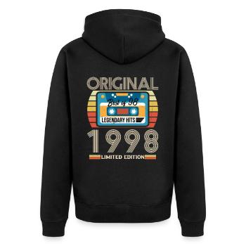 Cadeau D'anniversaire Vintage 1998 Original - Veste à capuche bio Premium Unisexe - noir - Dos - Nico (187cm)