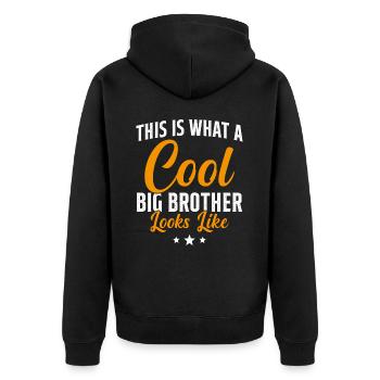 Grand Frère Cadeau Humour - Veste à capuche bio Premium Unisexe - noir - Dos - Nico (187cm)