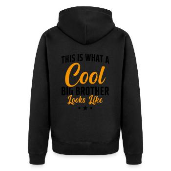 Grand Frère Cadeau Humour - Veste à capuche bio Premium Unisexe - noir - Dos - Nico (187cm)