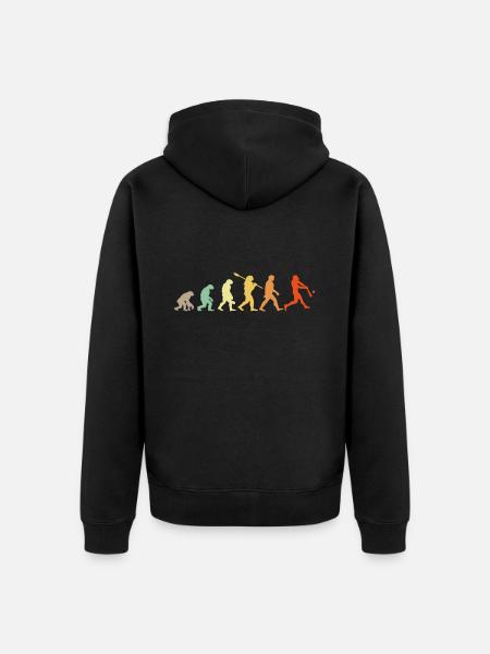 Baseball Evolution Baseball Player Gift - Unisex Premium Organic Zip Hoodie - black