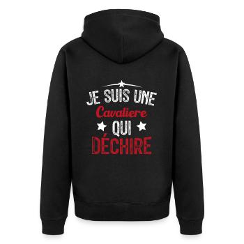 Je suis une Cavalière Qui Déchire - Veste à capuche bio Premium Unisexe - noir - Dos - Nico (187cm)