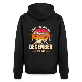 Cadeau D'anniversaire Nées En Décembre 1968 - Veste à capuche bio Premium Unisexe - noir - Dos - Nico (187cm)