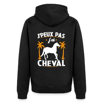 Je Peux Pas J'ai Cheval - Veste à capuche bio Premium Unisexe - noir - Dos - Nico (187cm)