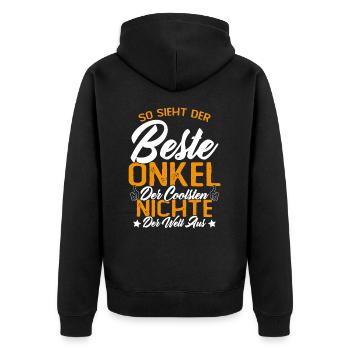 So sieht der beste Onkel der Welt aus - Veste à capuche bio Premium Unisexe - noir - Dos - Nico (187cm)