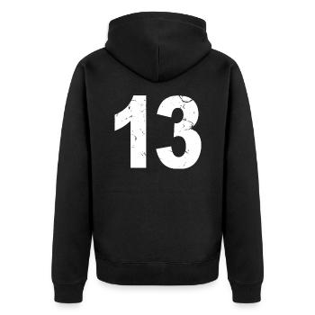 Cool Number 13 - 13 Years Old 13th Birthday Gift - Unisex Premium Organic Zip Hoodie - black - Back - Nico (187cm)