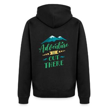 L'aventure est là, dehors - Veste à capuche bio Premium Unisexe - noir - Dos - Nico (187cm)
