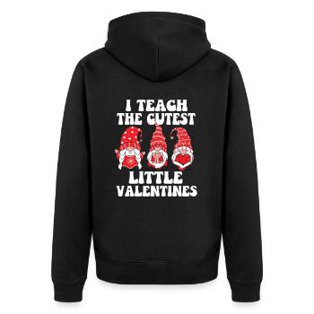 J’enseigne le petit gnome de Saint-Valentin le plus mignon - Veste à capuche bio Premium Unisexe - noir - Dos - Nico (187cm)