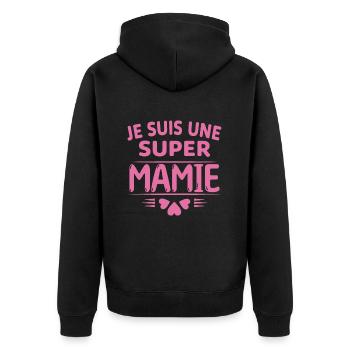 Super Mamie Cadeau de Noël Fête des Grands Mères - Veste à capuche bio Premium Unisexe - noir - Dos - Nico (187cm)