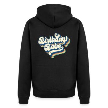 Birthday Babe Matching Group Birthday Party Gift - Unisex Premium Organic Zip Hoodie - black - Back - Nico (187cm)