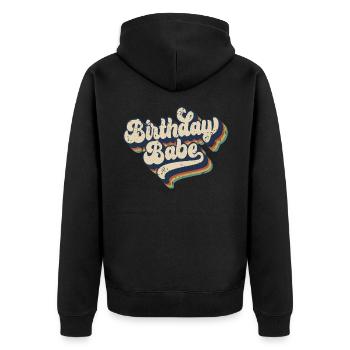 Birthday Babe Matching Group Birthday Party Gift - Unisex Premium Organic Zip Hoodie - black - Back - Nico (187cm)