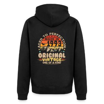 Vintage 1993 Birthday Gift 1993 - Unisex Premium Organic Zip Hoodie - black - Back - Nico (187cm)