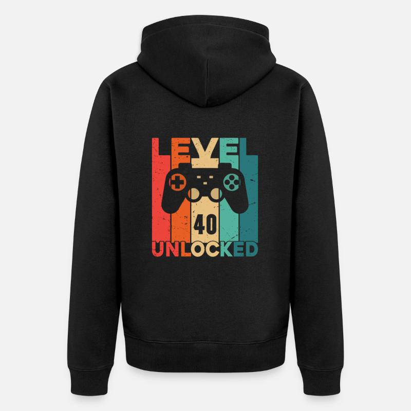 Niveau 40 Débloqué - Veste à capuche bio Premium Unisexe - noir