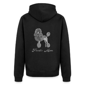 Pudel Mama - Unisex Premium Bio Zip Hoodie - Schwarz - Hinten - Nico (187cm)