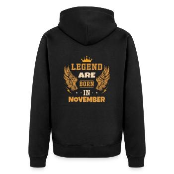les légendes sont nées en novembre - Veste à capuche bio Premium Unisexe - noir - Dos - Nico (187cm)