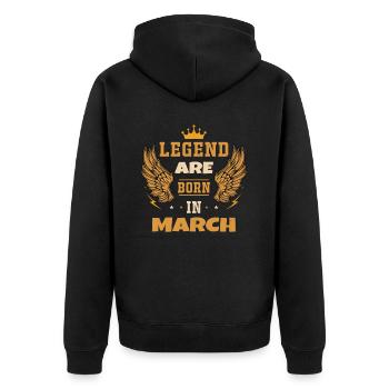 Légend née en Mars - Veste à capuche bio Premium Unisexe - noir - Dos - Nico (187cm)