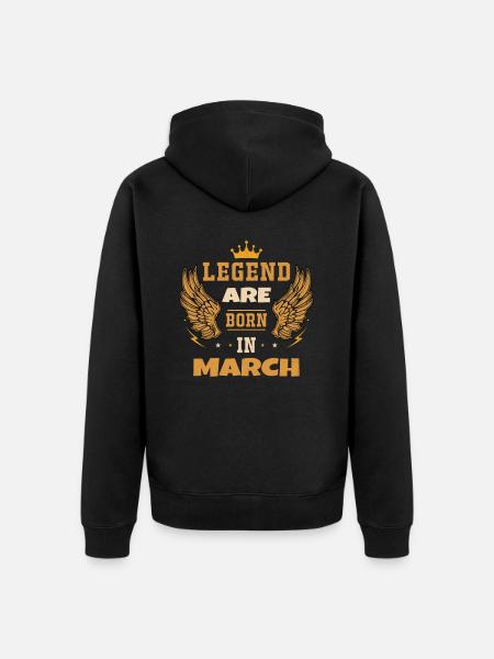 Légend née en Mars - Veste à capuche bio Premium Unisexe - noir
