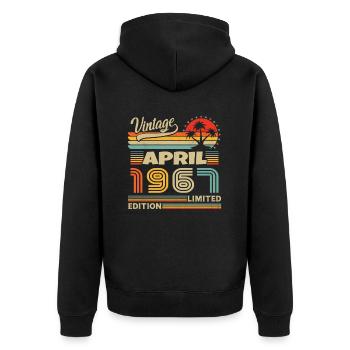 April 1967 Anniversary April 1967 April - Unisex Premium Organic Zip Hoodie - black - Back - Nico (187cm)