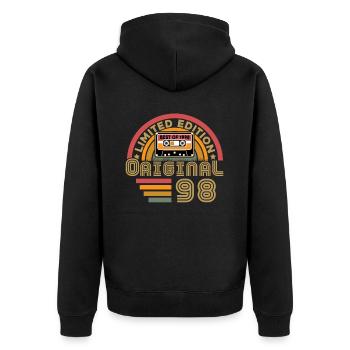 1998 Vintage Original 1998 Birthday Gift - Unisex Premium Organic Zip Hoodie - black - Back - Nico (187cm)
